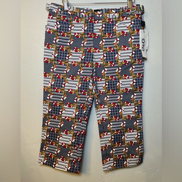 NWT Dolce & Gabbana Capri Pants Vintage Nautical Print Size EU 42 / US 6 - Picture 1 of 9
